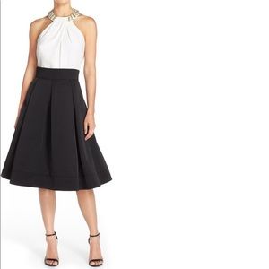 Eliza J Faille Midi Skirt - Black. BRAND NEW